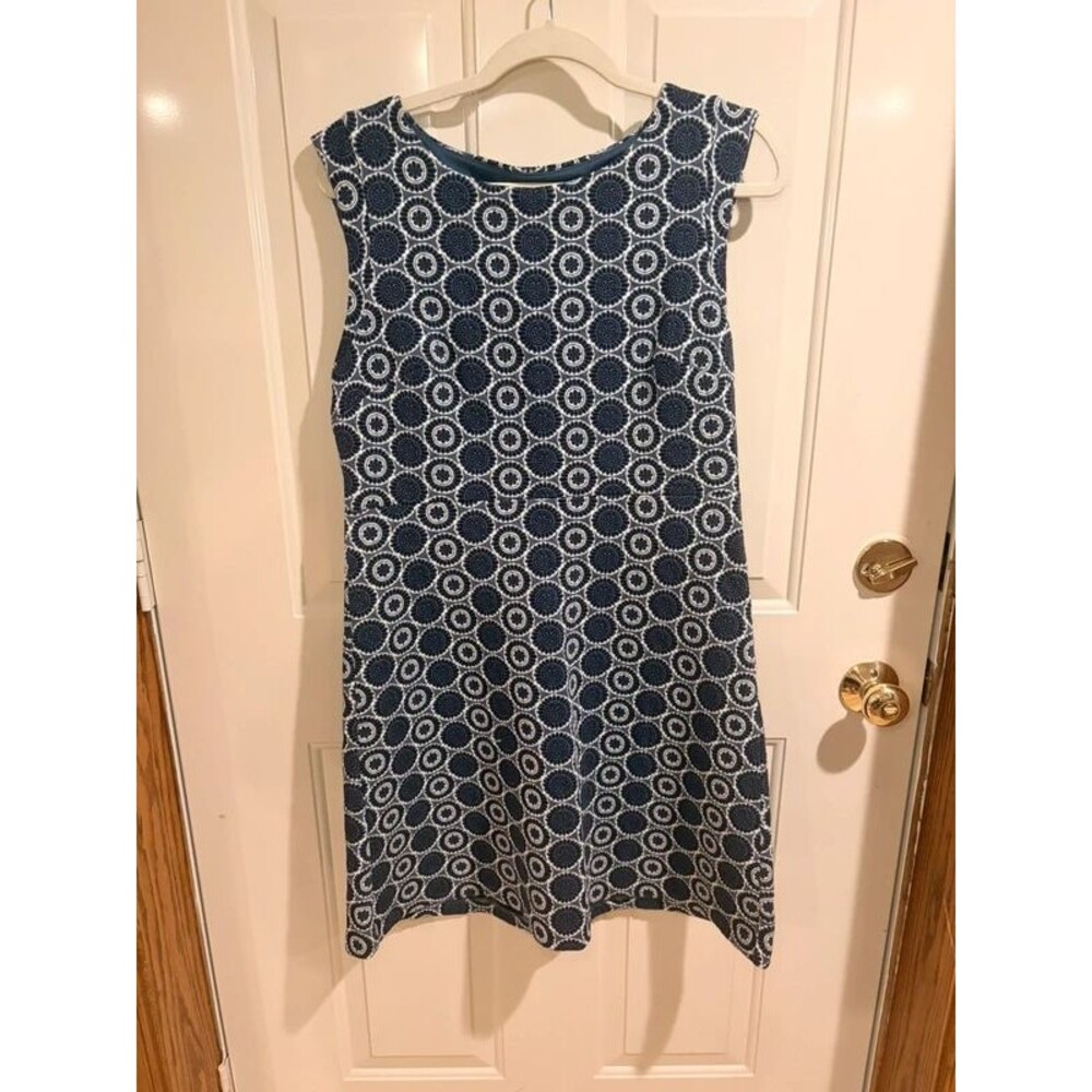 LOFT Outlet Petite Blue & White Medallion Print Sleeveless Dress Size 12P